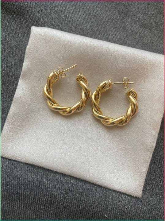 Twisted Sparkling Earrings for Women | Stylish Fashion Jewelry | Available in Silver & Golden | Perfect for Parties, Weddings & Daily Wear (WJ-101)